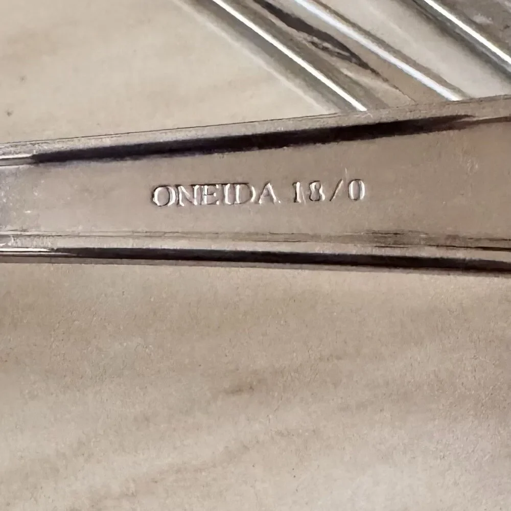 6pc ONEIDA A-Line Stainless Salad Fork & Teaspoon 18/0 Glossy Beveled Edge